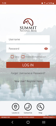 Android application Summit National Bank screenshort