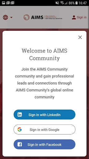 AIMS Community Screen 3