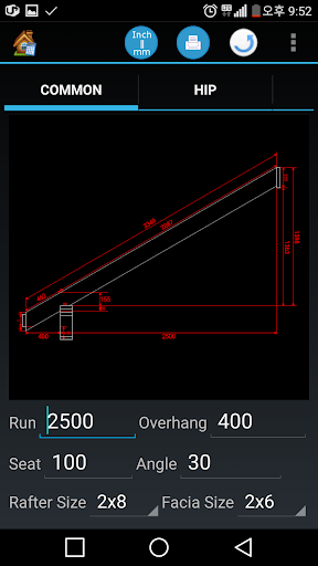 Graphical Framing Calculator Screen 2