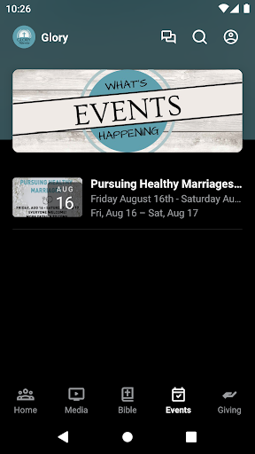 Glory Fellowship Church App Screen 3