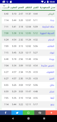 مواقيت الصلاة في السعودية