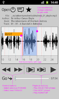 繰り返しのあるオーディオプレイヤーWorkAudioBookのおすすめ画像1