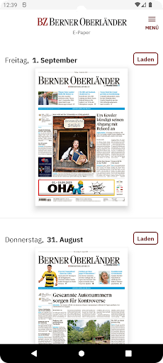 Android application BZ Berner Oberländer E-Paper screenshort