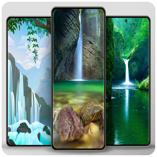 Waterfall nature wallpaper logo