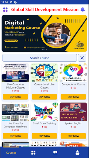 Android application gsdm : online e learning app screenshort