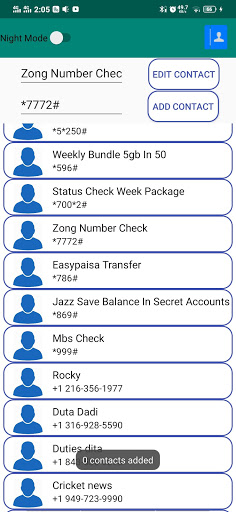 Recent Contacts Screen 2