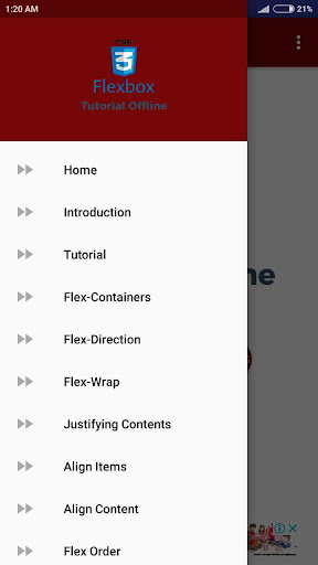 Flexbox Tutorial Offline Screen 2