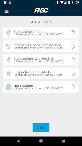 FNBC Debit Card Hub Screen 3