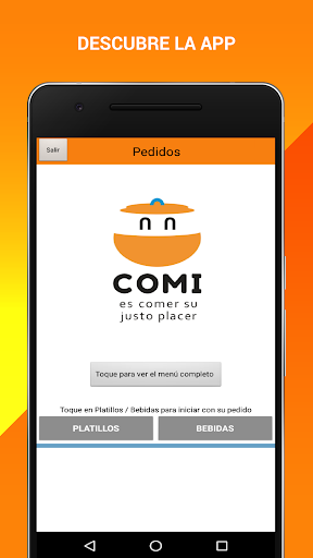 Android application COMI (Pedidos de comida) screenshort