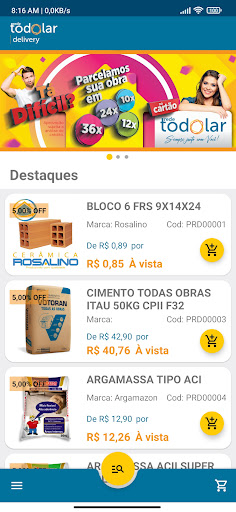 Android application Todolar Delivery screenshort