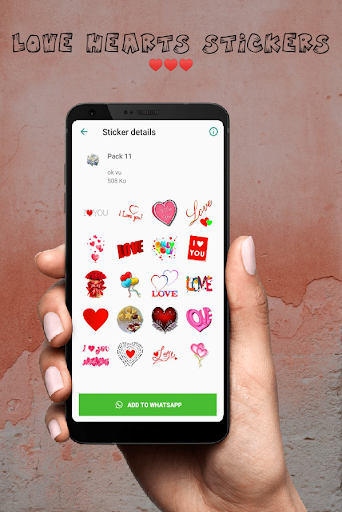 Love hearts stickers