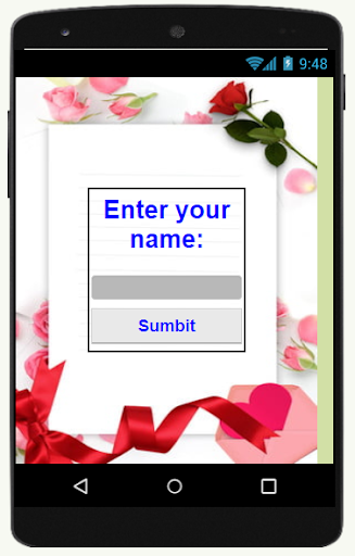 Android application Greeting App screenshort