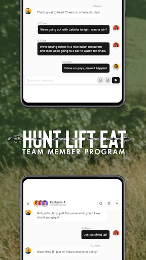 Android application Hunt Lift Eat screenshort
