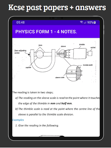 Android application Physics Kcse past papers. screenshort