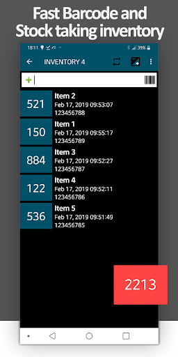 Barcode inventory stock-taking Screen 3