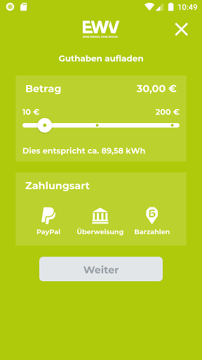 EWV Prepaid-App Screenshot