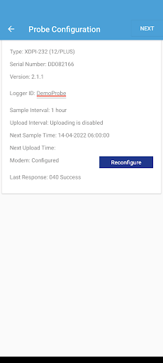 Android application Sentek Probe Utility screenshort