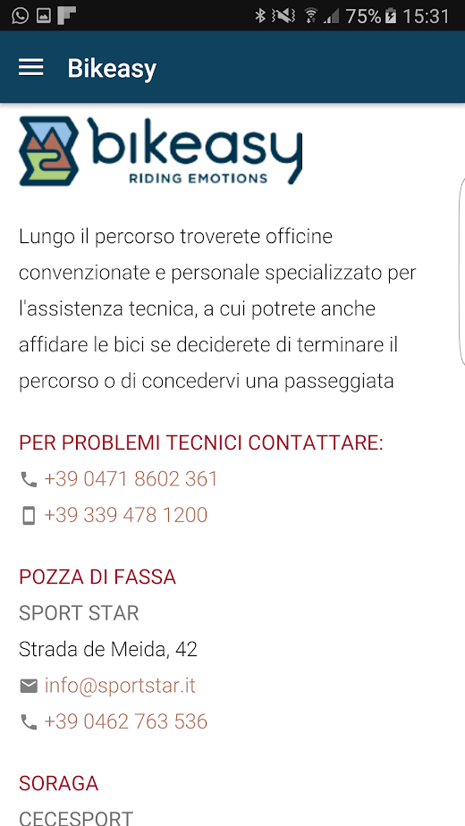 Android application Bikeasy screenshot