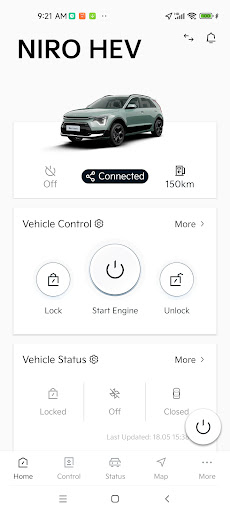 Android application Kia Connect screenshort
