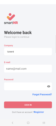 Android application Smart HR screenshort