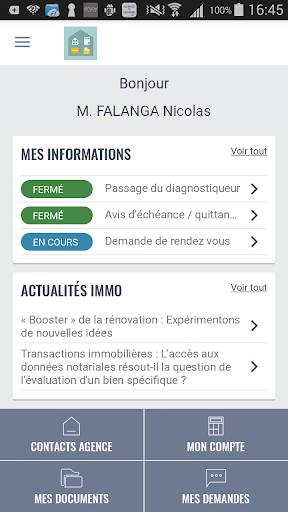 Android application Gestion Immo screenshort