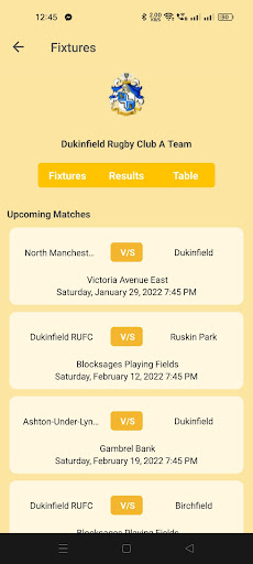Dukinfield Rugby Football Club Screen 2