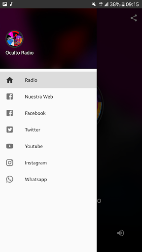 Android application Oculto Radio screenshort