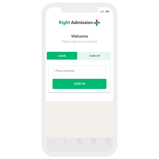 Android application Right Admission Plus User screenshort