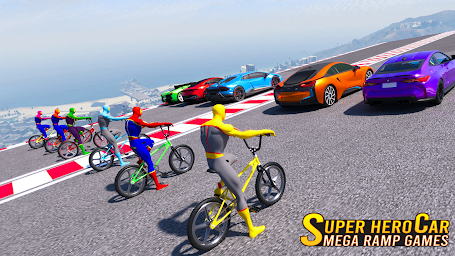 Superhero Car: Mega Ramp Games