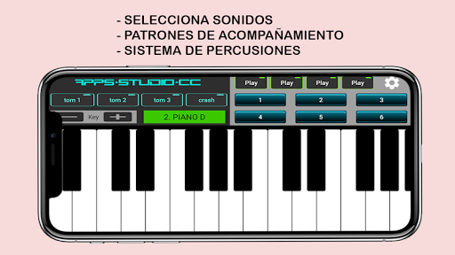 Android application Sintetizador Piano y Percusión screenshort