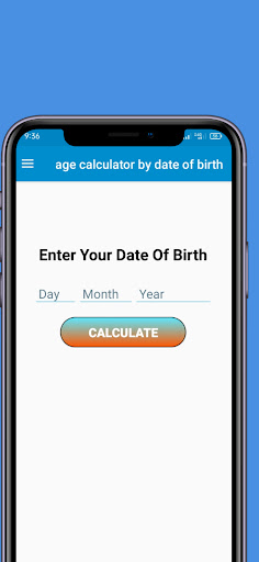 Android application date of birth calculator﻿ screenshort