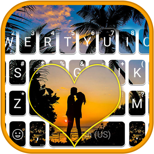Lovers at Sunset Beach Keyboar  Icon