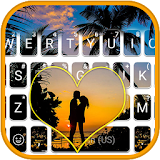 Lovers at Sunset Beach Keyboard Theme icon