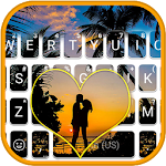 Lovers at Sunset Beach Keyboard Theme Apk