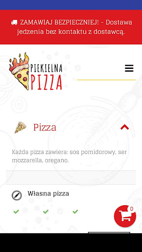 Android application Piekielna pizza screenshort