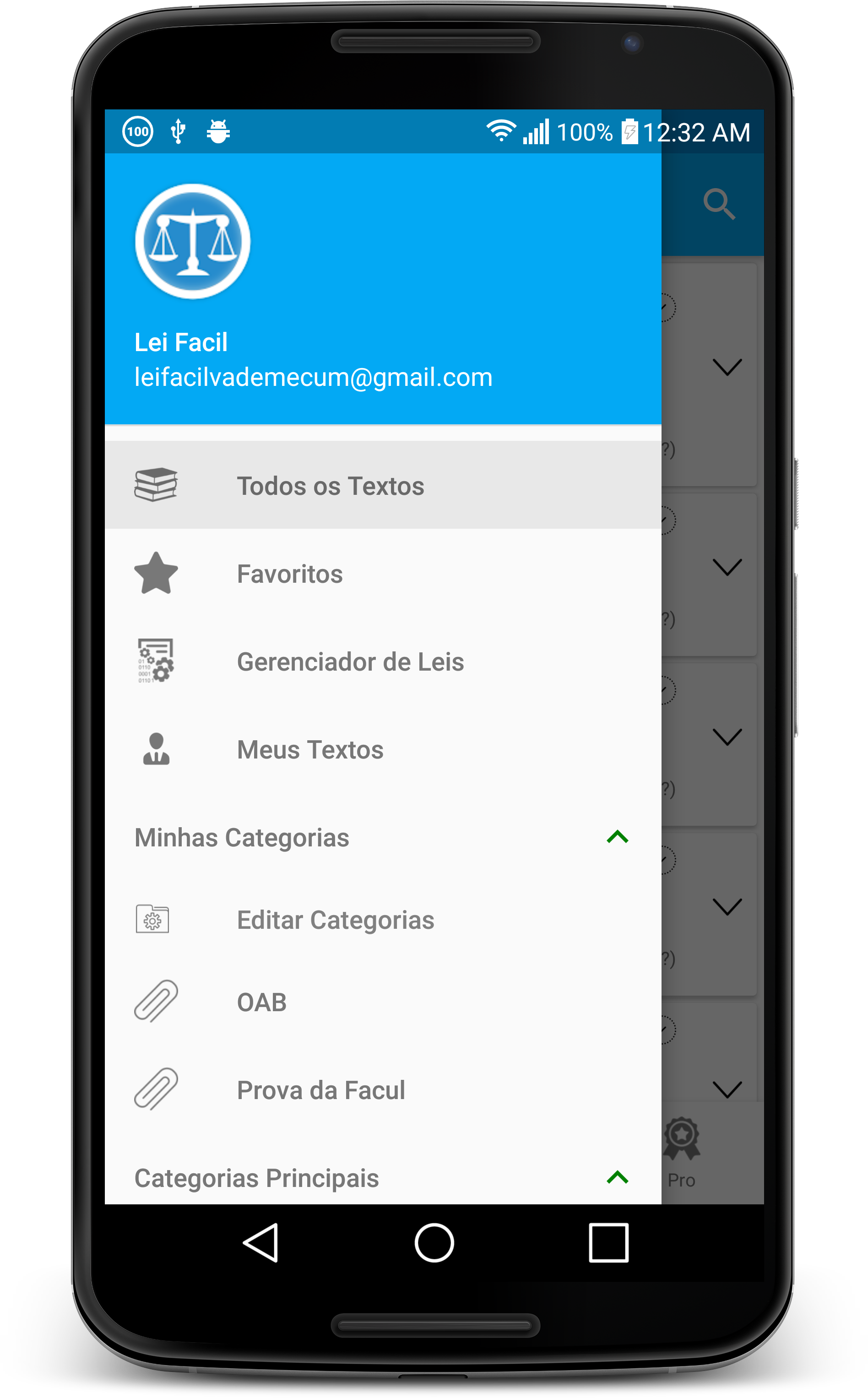 Android application Lei Facil - Vade Mecum screenshort