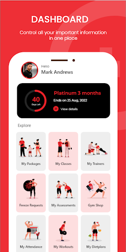 Android application Prime Gym screenshort