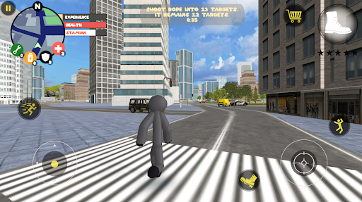 Front Stickman Spider Rope Hero Squid Gangstar