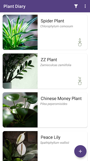 Android application Plant Diary screenshort