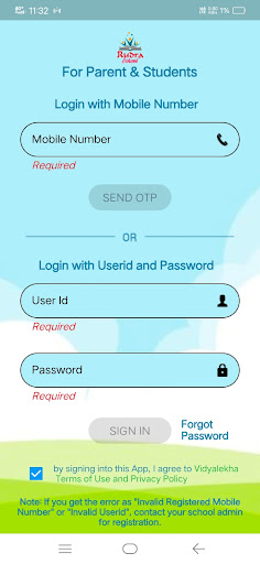 Rudra School Parent App Screen 2