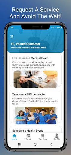 Direct Paramed Customer Screen 3