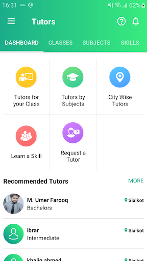 Android application Tutor - Home Tutors Pakistan screenshort
