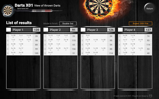 Darts 501 Screen 3
