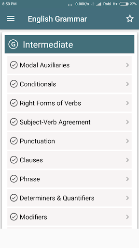 English Grammar Handbook Screen 2