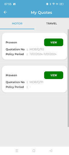 Sharjah Insurance Company Screen 2