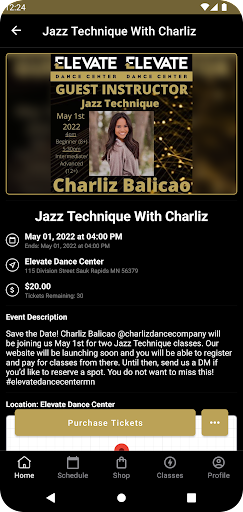 Elevate Dance Center Screen 2