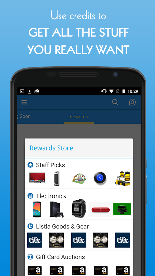 Android application Listia: Buy, Sell, Trade and Get Free Gift Cards screenshort