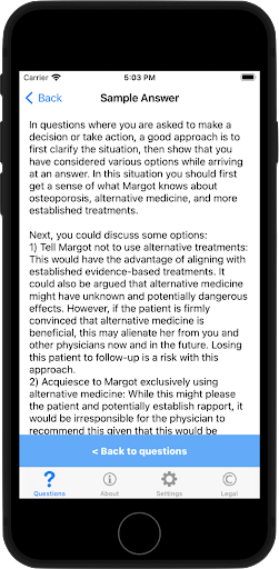 Pocket Medical Interview Trial Screen 3