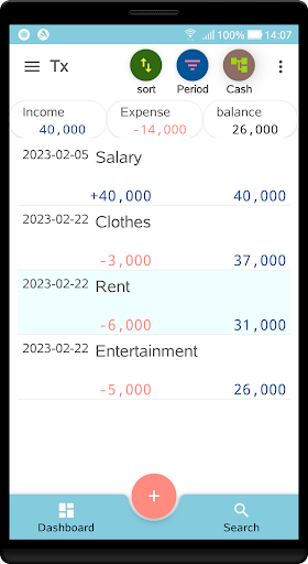 Android application Goldie expense tracker screenshort