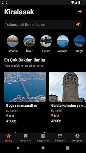 Android application Kiralasak screenshort